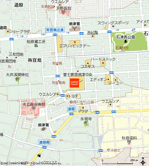 イオン焼津店付近の地図